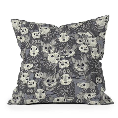 Sharon Turner sweater mice Throw Pillow