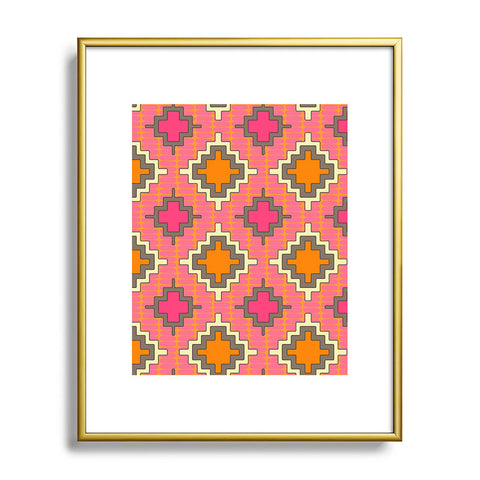 Sharon Turner Tangerine Kilim Metal Framed Art Print