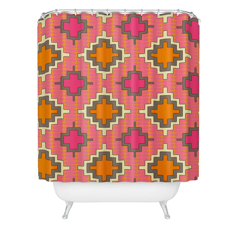 Sharon Turner Tangerine Kilim Shower Curtain