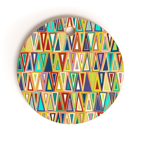 Sharon Turner Tangerine Triangles Cutting Board Round