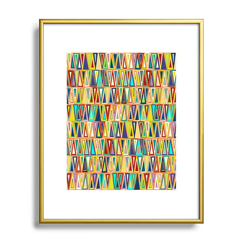Sharon Turner Tangerine Triangles Metal Framed Art Print