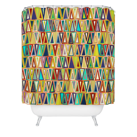 Sharon Turner Tangerine Triangles Shower Curtain