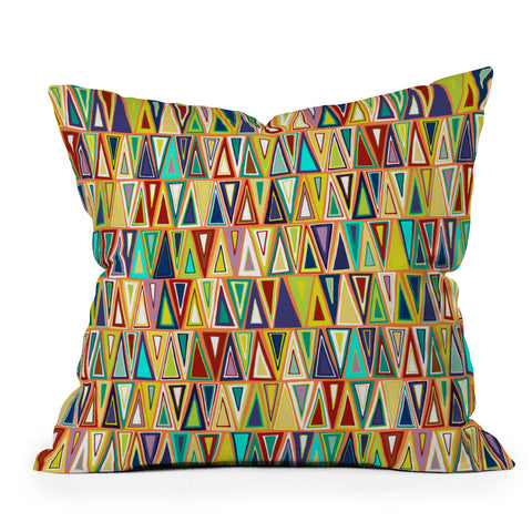 Sharon Turner Tangerine Triangles Throw Pillow