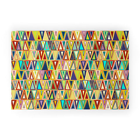 Sharon Turner Tangerine Triangles Welcome Mat
