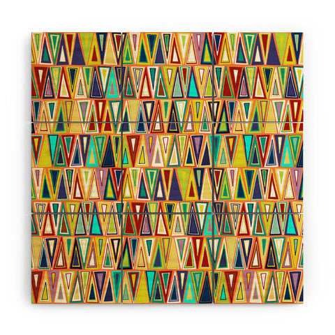 Sharon Turner Tangerine Triangles Wood Wall Mural