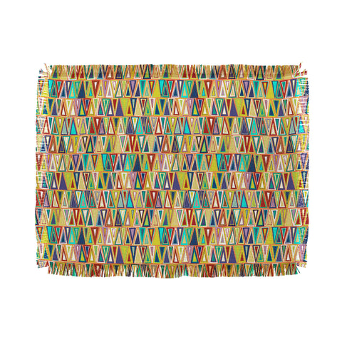 Sharon Turner Tangerine Triangles Throw Blanket