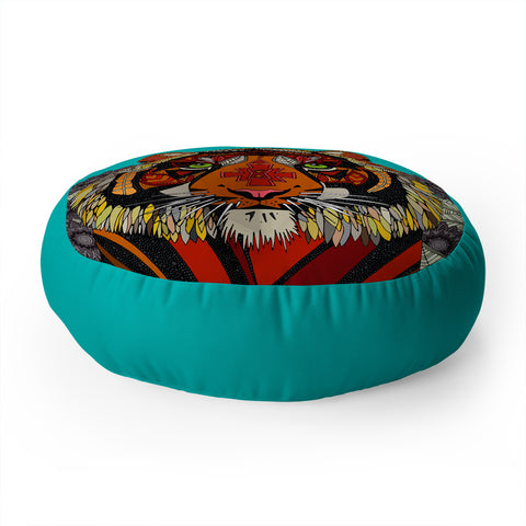 Sharon Turner Tiger Chief Floor Pillow Round