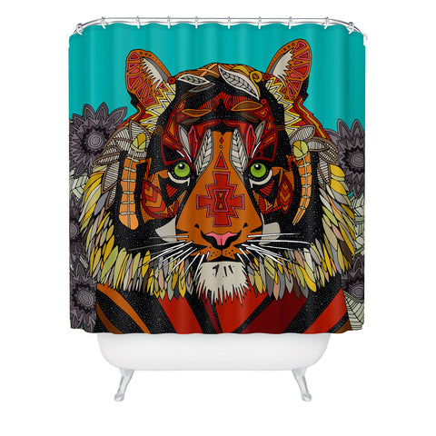 Sharon Turner Tiger Chief Shower Curtain