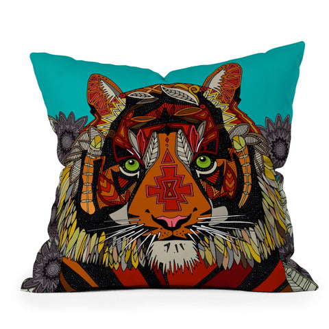 Sharon Turner Tiger Chief Throw Pillow