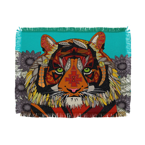 Sharon Turner Tiger Chief Throw Blanket
