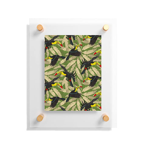 Sharon Turner toucan feather jungle Floating Acrylic Print