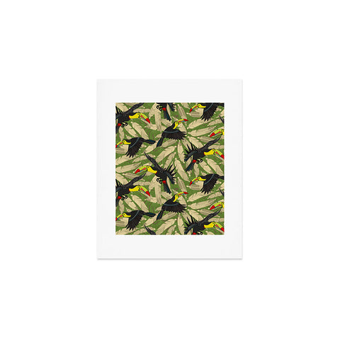 Sharon Turner toucan feather jungle Art Print