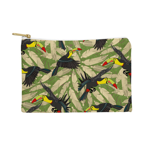 Sharon Turner toucan feather jungle Pouch