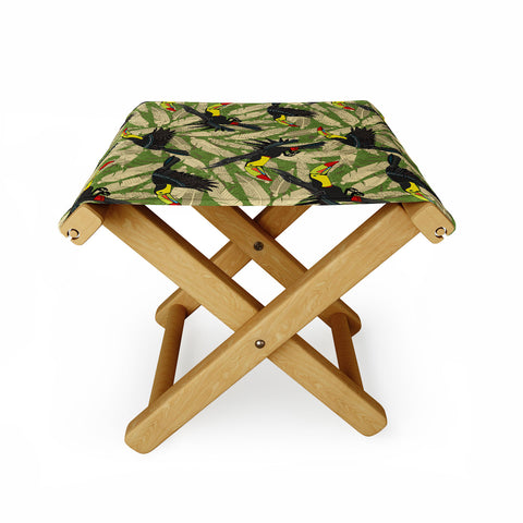 Sharon Turner toucan feather jungle Folding Stool