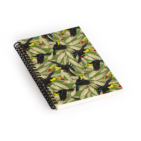 Sharon Turner toucan feather jungle Spiral Notebook