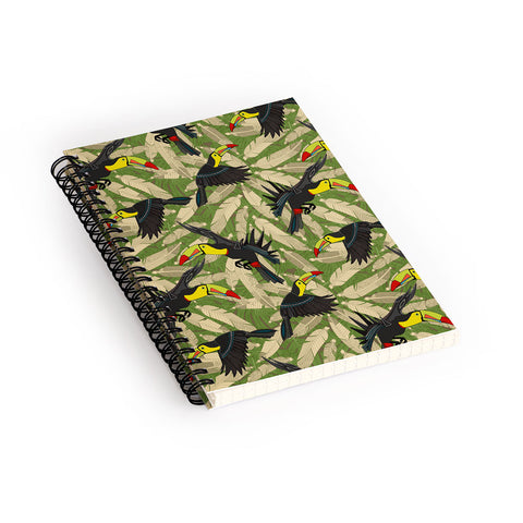 Sharon Turner toucan feather jungle Spiral Notebook