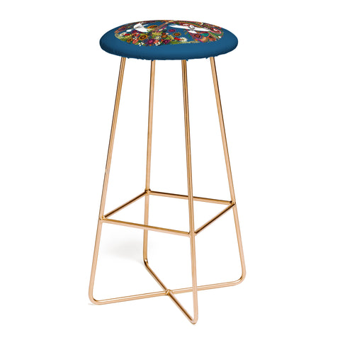 Sharon Turner tree of life blue Bar Stool