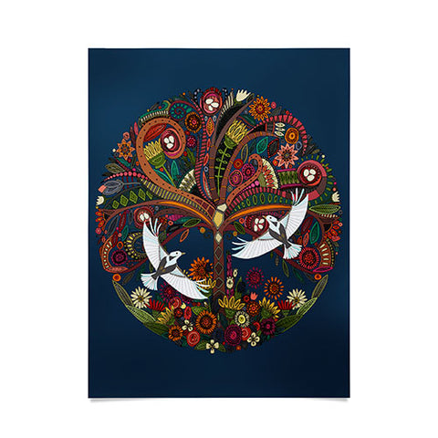 Sharon Turner tree of life blue Poster