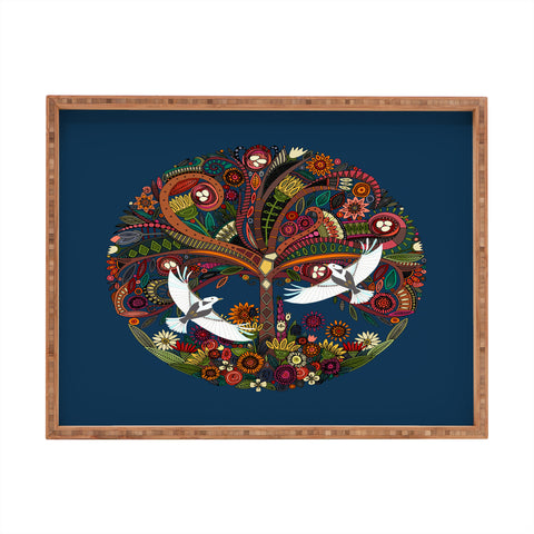 Sharon Turner tree of life blue Rectangular Tray