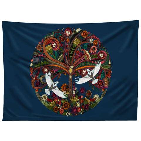 Sharon Turner tree of life blue Tapestry