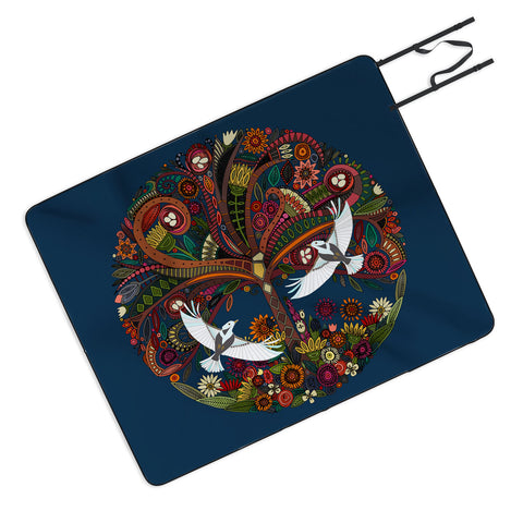Sharon Turner tree of life blue Picnic Blanket