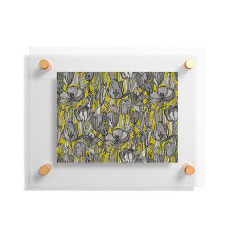 Sharon Turner tulip decay chartreuse Floating Acrylic Print