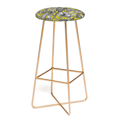 Sharon Turner tulip decay chartreuse Bar Stool