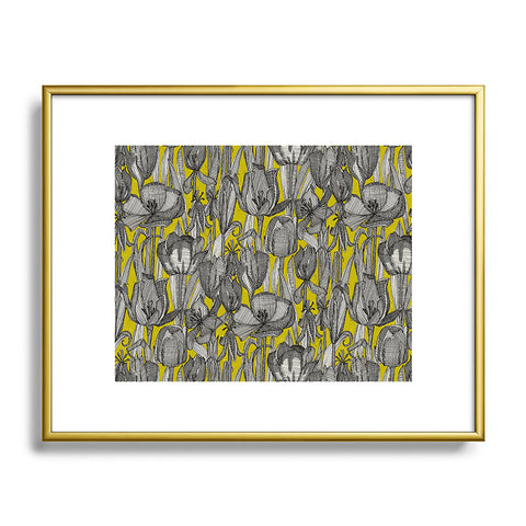 Sharon Turner tulip decay chartreuse Metal Framed Art Print