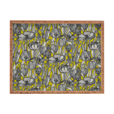 Sharon Turner tulip decay chartreuse Rectangular Tray