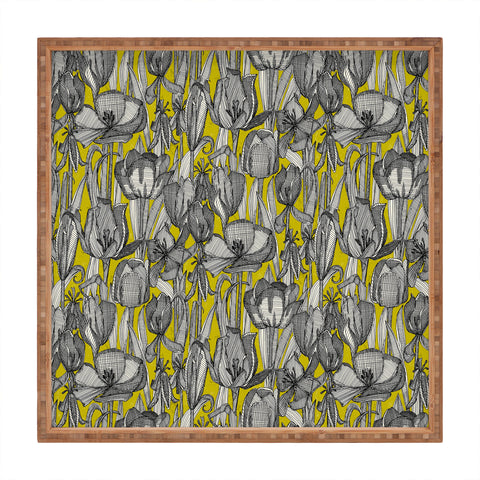 Sharon Turner tulip decay chartreuse Square Tray