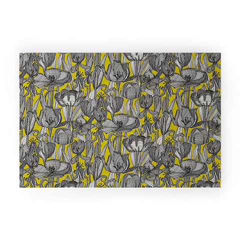 Sharon Turner tulip decay chartreuse Welcome Mat