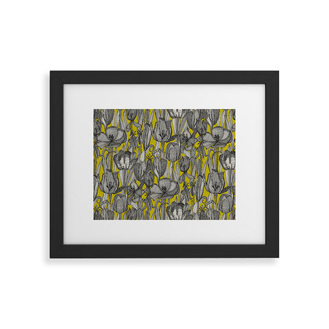 Sharon Turner tulip decay chartreuse Framed Art Print