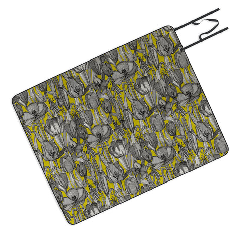 Sharon Turner tulip decay chartreuse Picnic Blanket