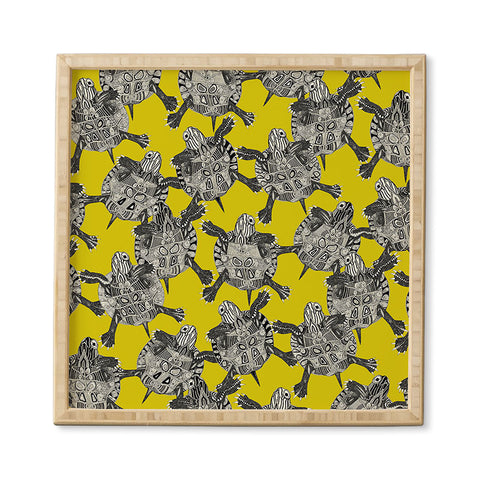 Sharon Turner turtle party citron Framed Wall Art
