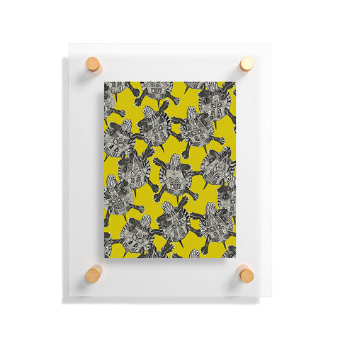 Sharon Turner turtle party citron Floating Acrylic Print