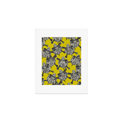 Sharon Turner turtle party citron Art Print
