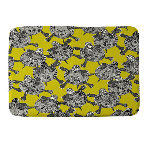 Sharon Turner turtle party citron Memory Foam Bath Mat