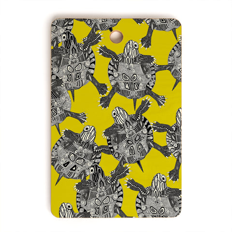 Sharon Turner turtle party citron Cutting Board Rectangle