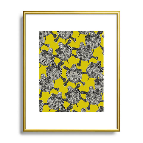 Sharon Turner turtle party citron Metal Framed Art Print