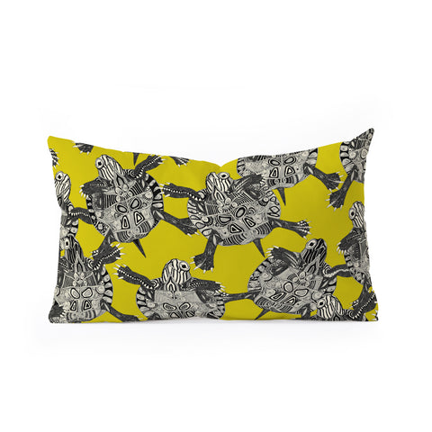Sharon Turner turtle party citron Oblong Throw Pillow