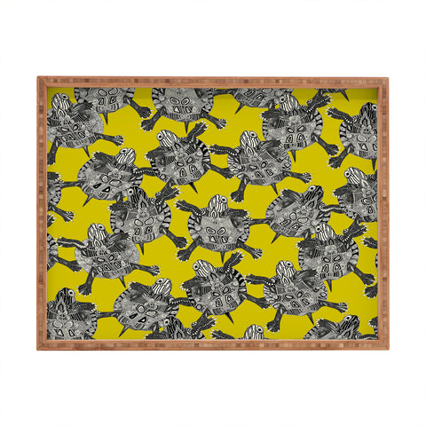 Sharon Turner turtle party citron Rectangular Tray