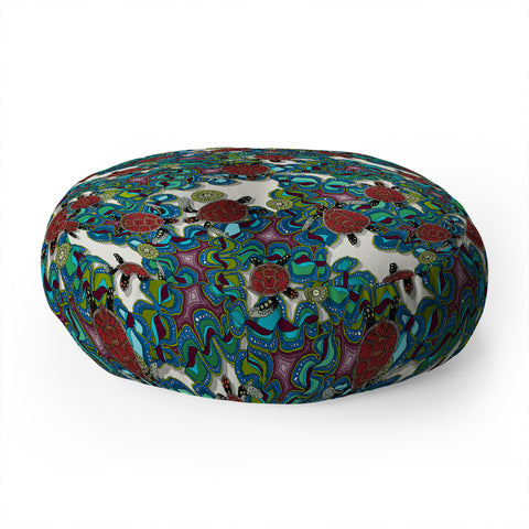 Sharon Turner Turtle Reef Floor Pillow Round