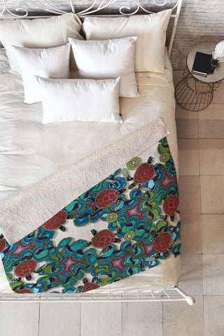 Sharon Turner Turtle Reef Fleece Throw Blanket