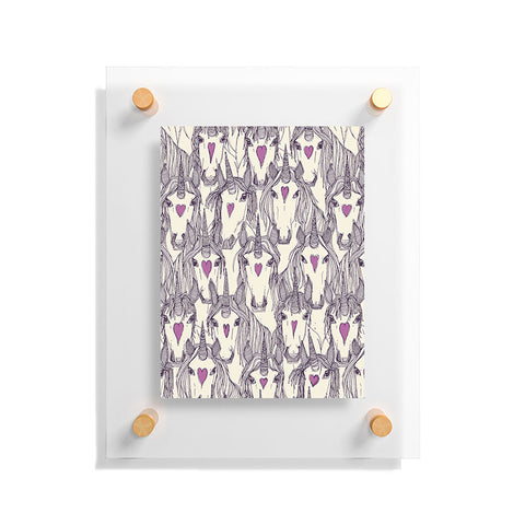 Sharon Turner unicorn love purple Floating Acrylic Print