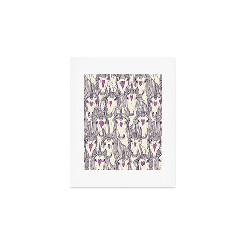 Sharon Turner unicorn love purple Art Print