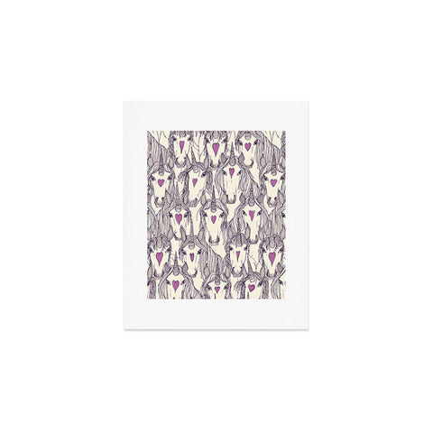 Sharon Turner unicorn love purple Art Print