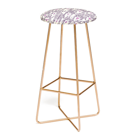 Sharon Turner unicorn love purple Bar Stool