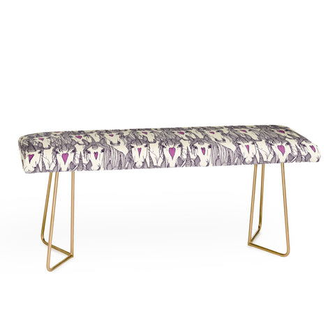 Sharon Turner unicorn love purple Bench