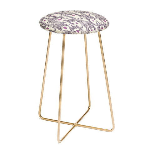Sharon Turner unicorn love purple Counter Stool