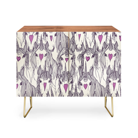 Sharon Turner unicorn love purple Credenza